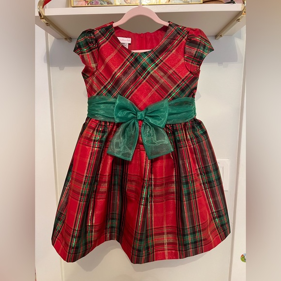Bonnie Jean Red/Green/Gold Tartan Holiday Dress 5 - Picture 2 of 2